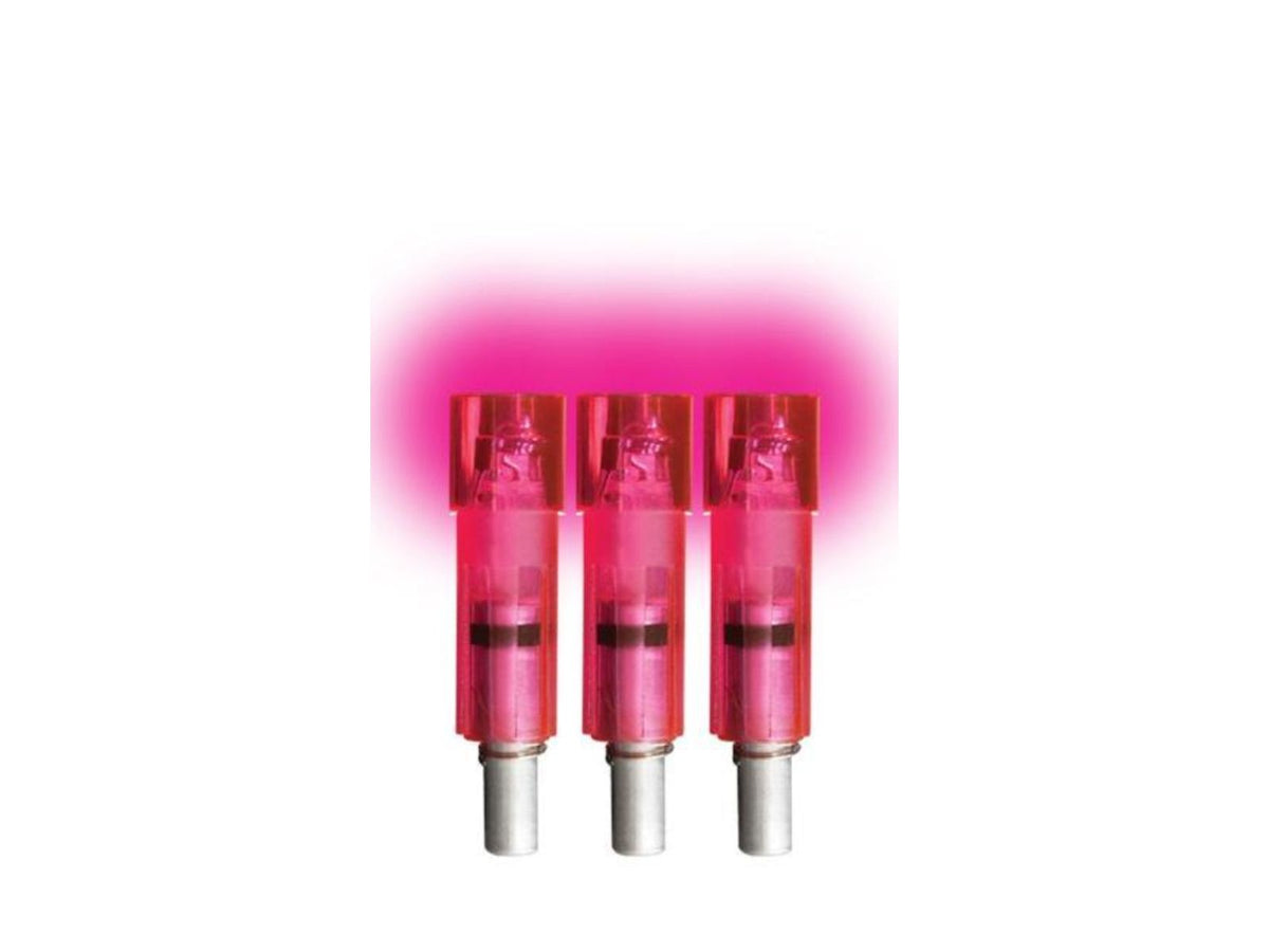 Lumenok Lighted Crossbow Nock Easton/Beman Carbon Flat Bolt Ends 3-Pack Pink