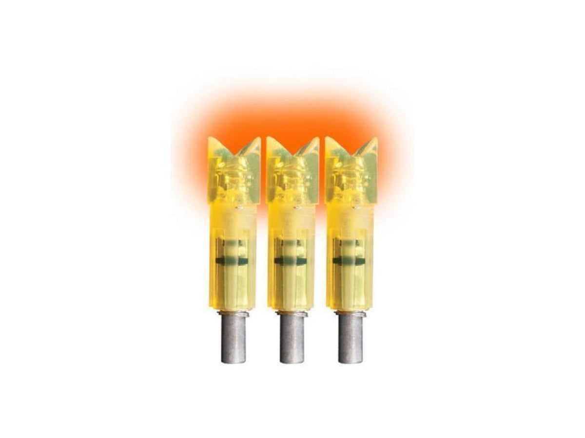 Lumenok Lighted Crossbow Nock Full Metal Jacket Crescent Bolt Ends 3-Pack HD Orange FMJC3