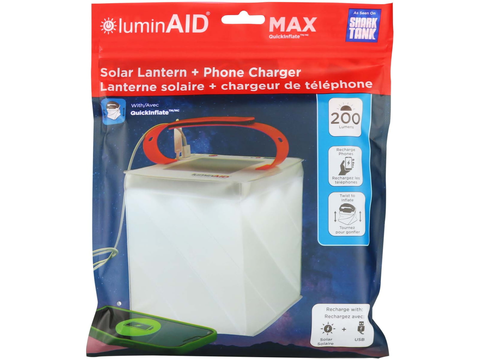 LuminAID Max QI Solar Lantern w/Phone Charger White