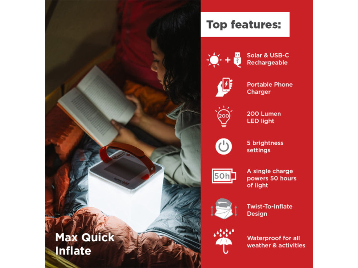 LuminAID Max QI Solar Lantern w/Phone Charger White