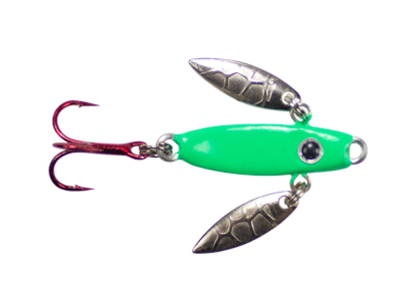 Lunkerhunt Lead Icy Glide Bait Fluorescent Green Glow 1.13in & 1/8 oz