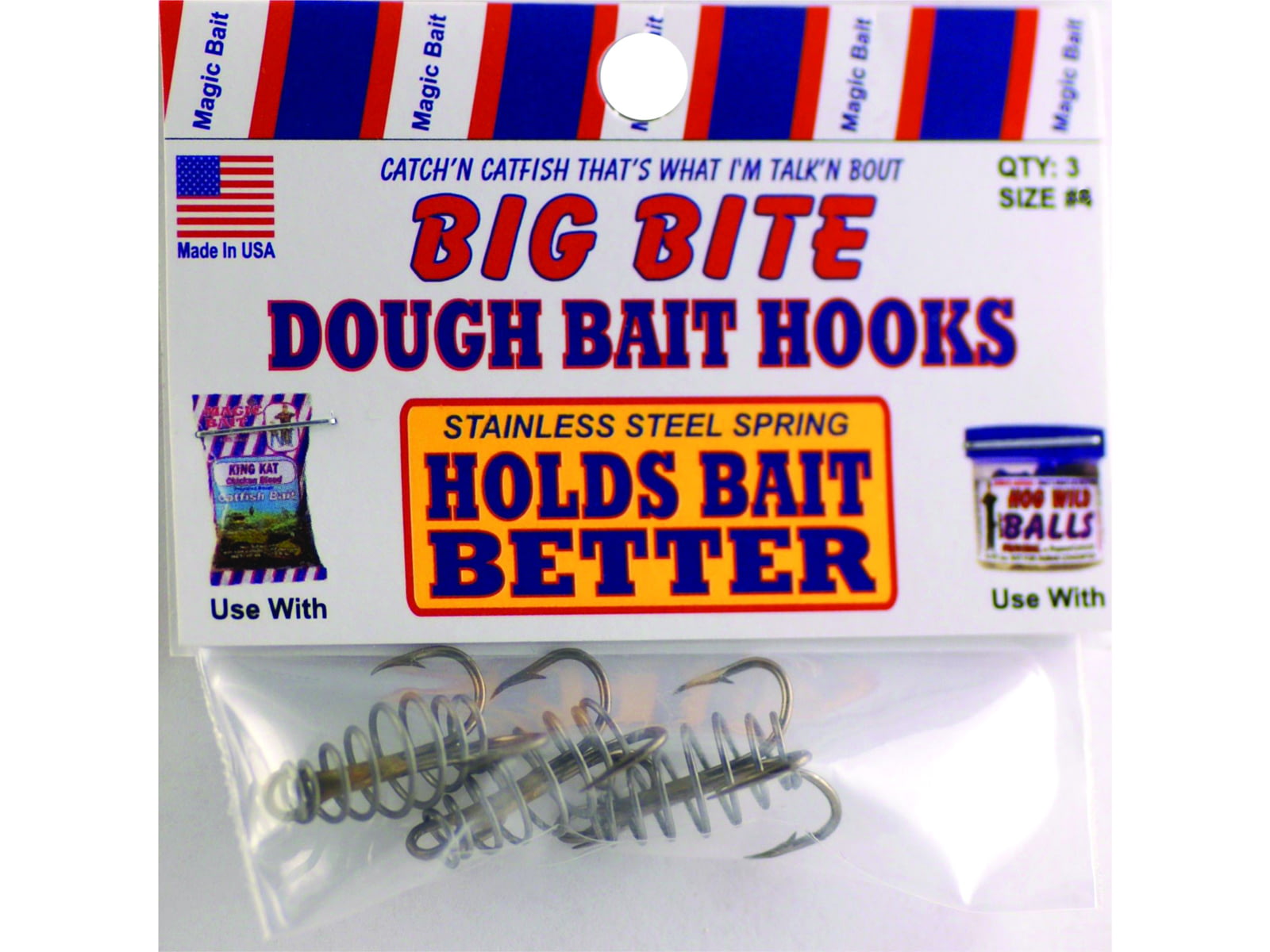 Magic Bait Big Bite Dough Bait Hook Treble Bronze Size 6 3 Per Pack 32-48