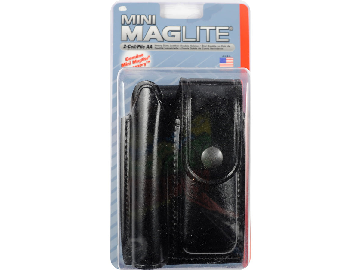 Maglite AM2A346 Heavy Duty Black Holster for Mini MagLite AA Flashlight and Folding Knife