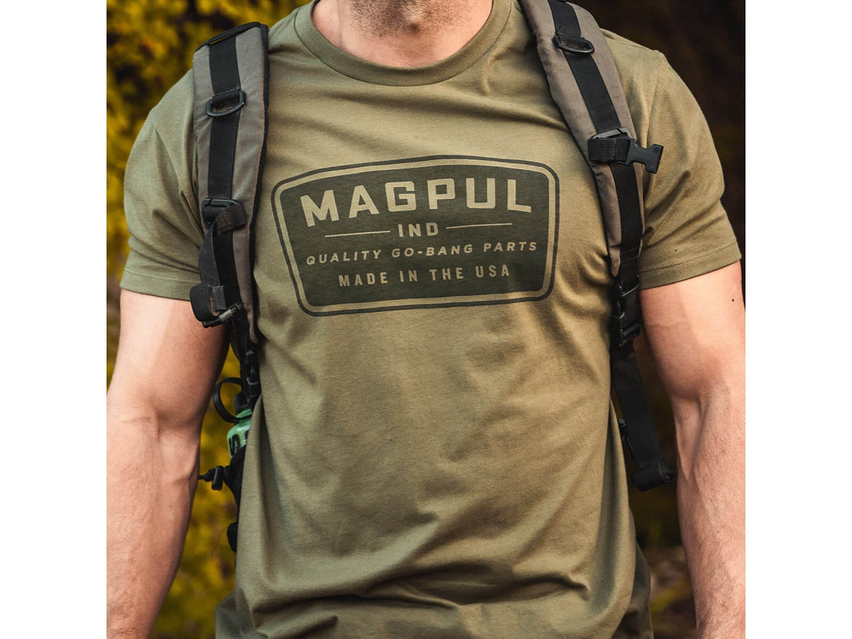 Magpul Go Bang Parts Cotton T-Shirt - Men's Olive Drab Small MAG1111-316-S