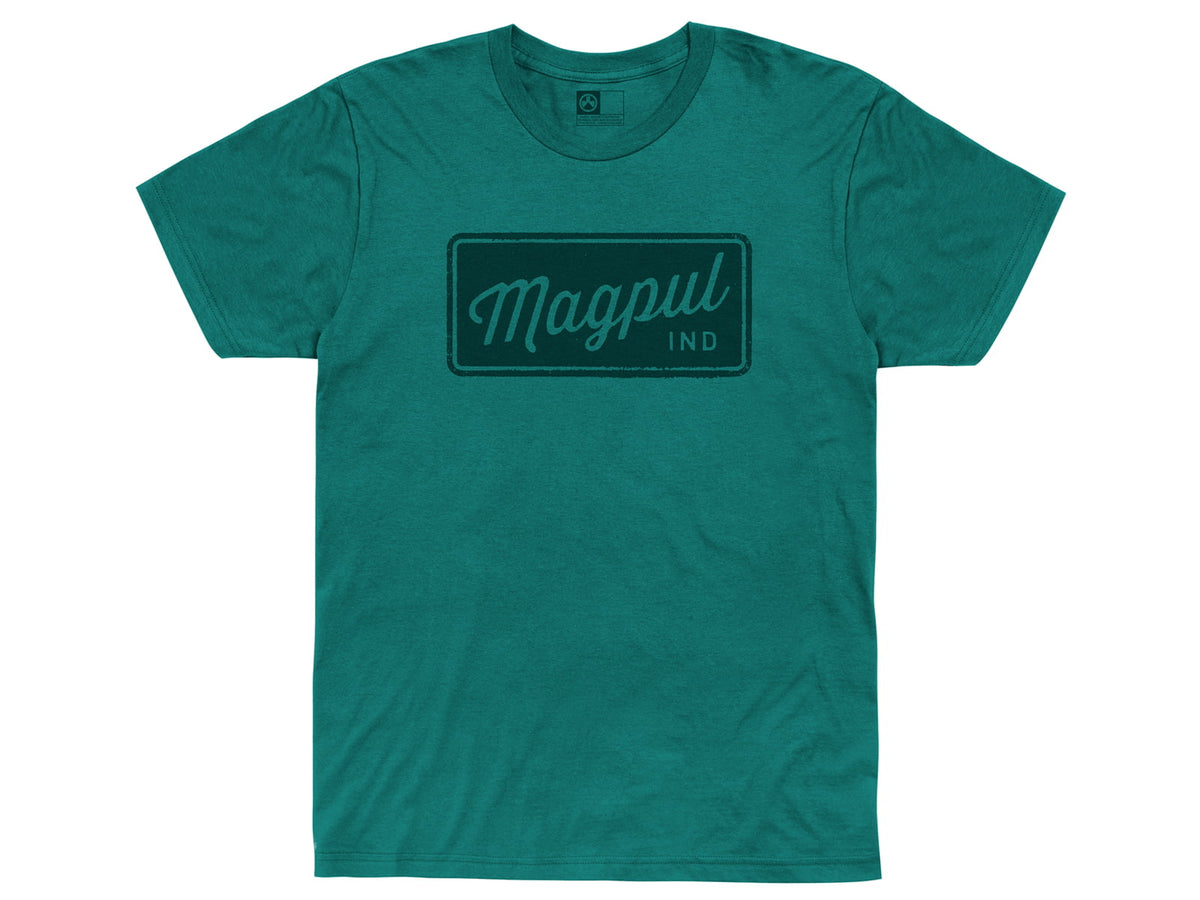 Magpul Industries Rover Block Graphic T-Shirts - Men's Teal Cotton/Polyester Short Sleeve Large MAG1116-462