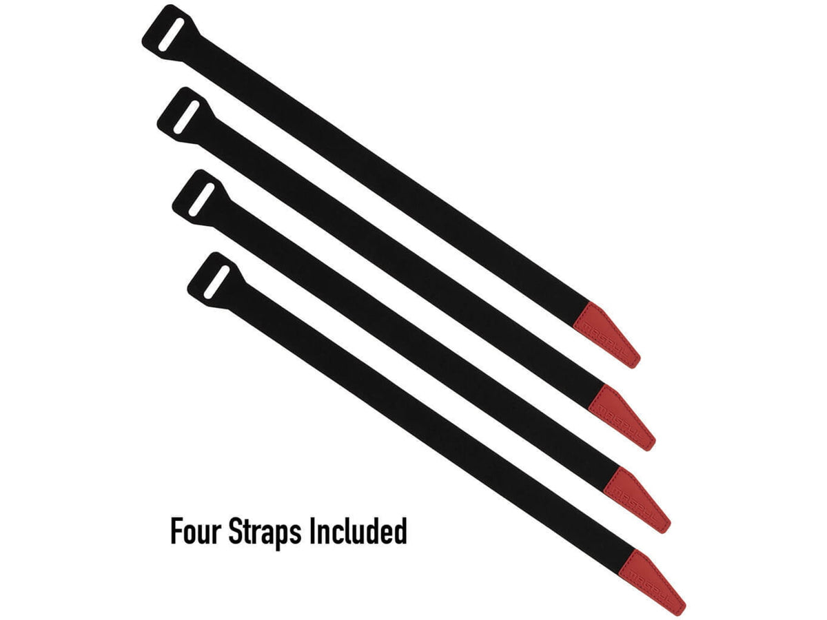 Magpul Industries DAKA Gear Straps 12in x 0.75in 4 Pack Matte Black/Red