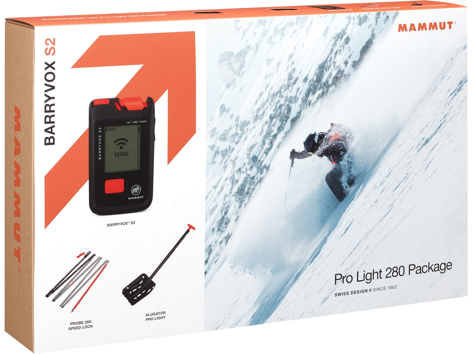 Mammut Barryvox S2 Pro Light 280 Package Transceiver Black one size 2620-00360-0001-1