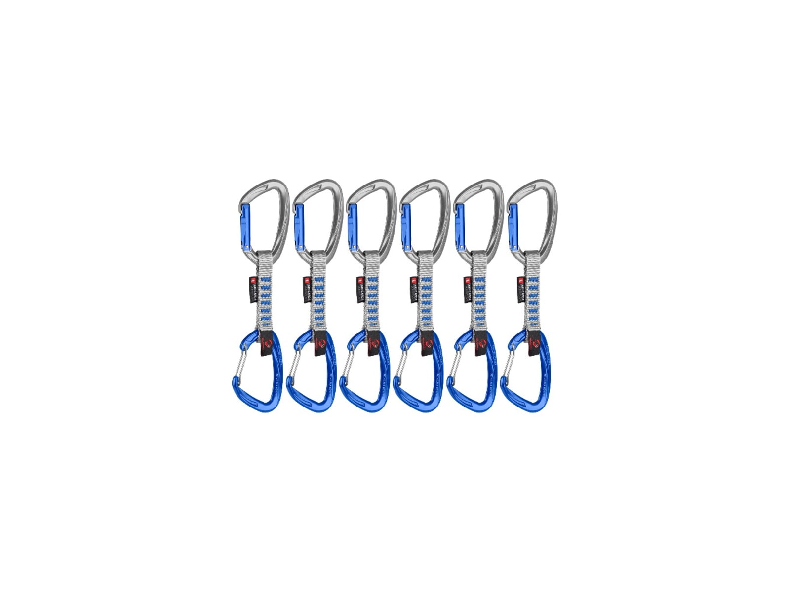Mammut Crag Keylock Wire 10 cm Indicator 6-Pack Quickdraws Straight Gate/Wire Gate Silver-Ultramarine 10 cm