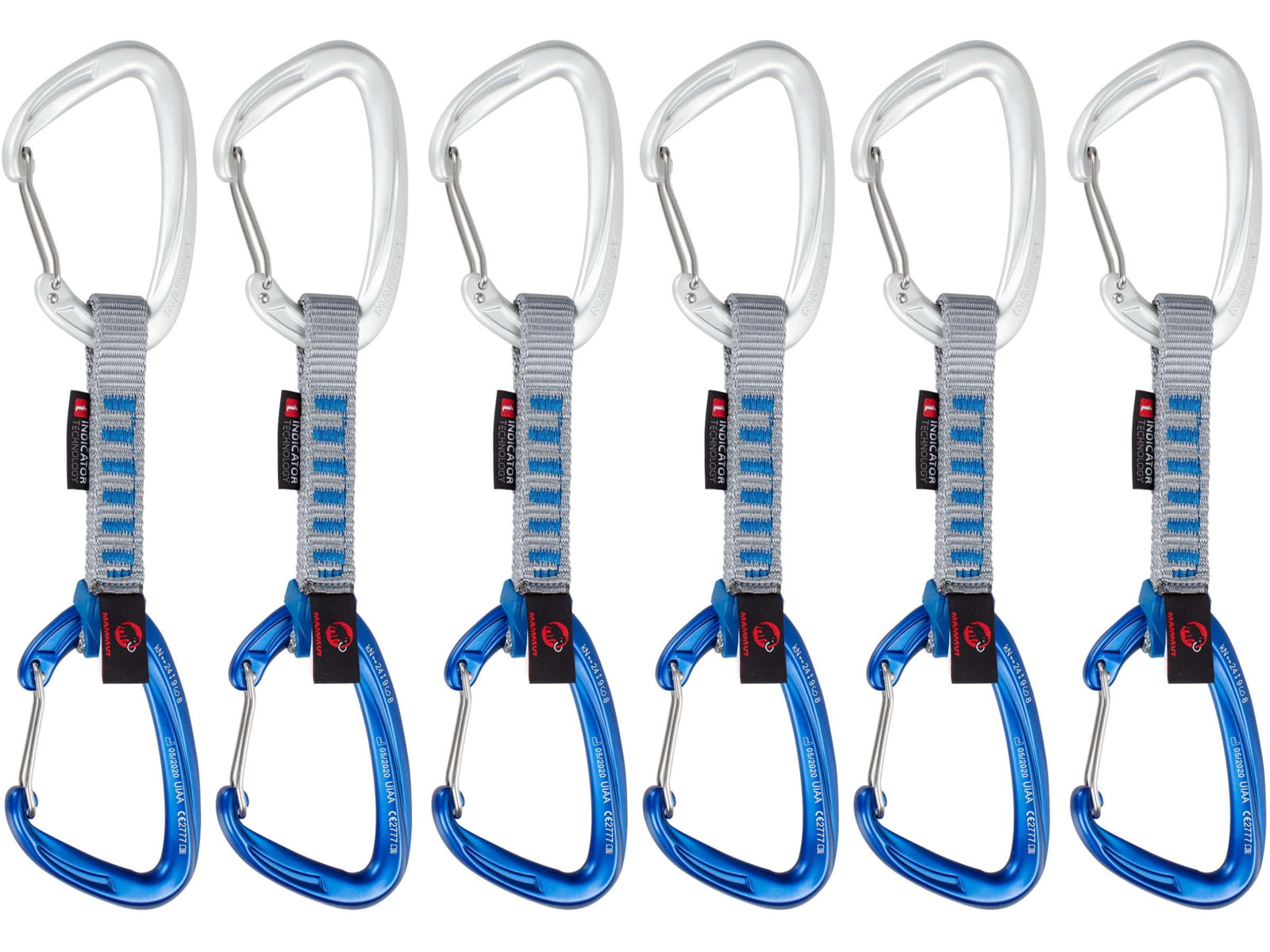 Mammut Crag Wire 10 cm Indicator 6-Pack Quickdraws Wire Gate/Wire Gate Silver-Ultramarine 10 cm