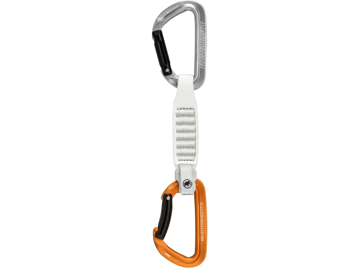 Mammut Sender Keylock 12 cm Quickdraw Straight Gate/Bent Gate Key Lock Light Grey-Gold 12 cm