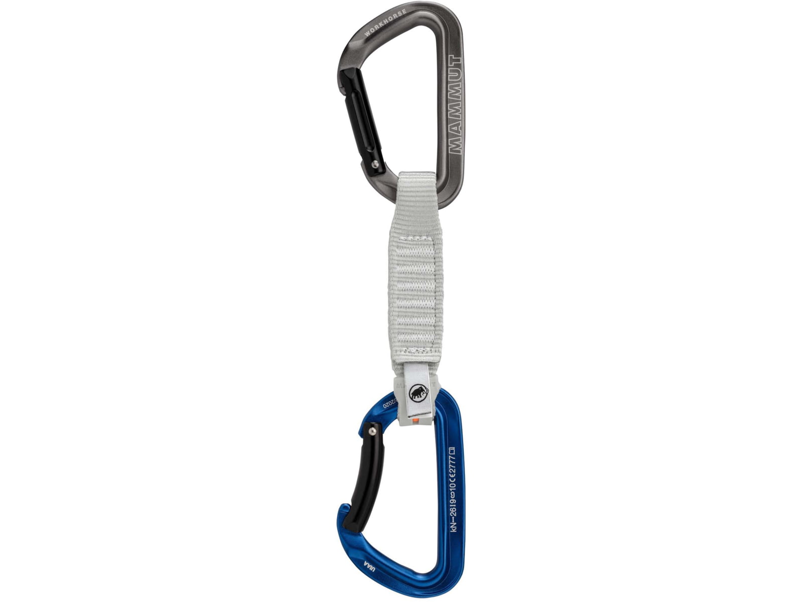 Mammut Workhorse Keylock 12 cm Quickdraw Straight Gate/Bent Gate Key Lock Grey-Blue 12 cm 2040-02711-33275-74