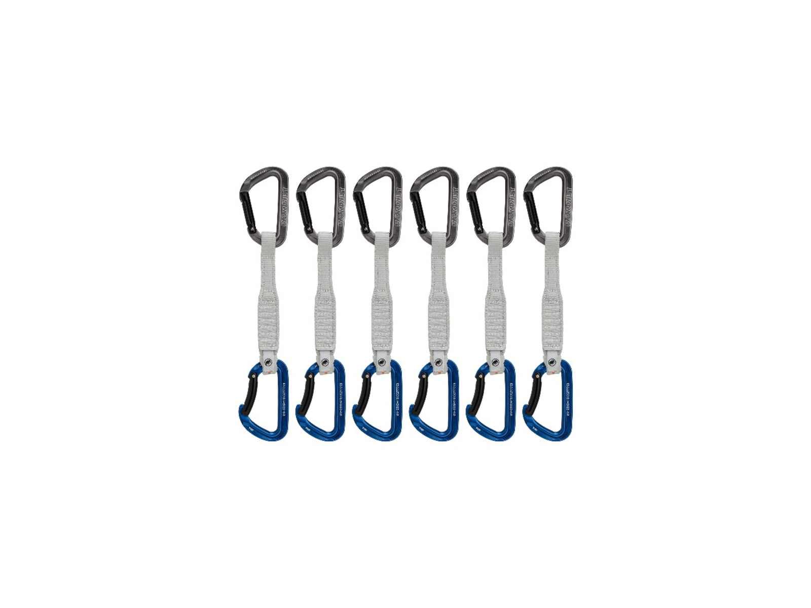 Mammut Workhorse Keylock 17 cm 6-Pack Quickdraws Straight Gate/Bent Gate Key Lock Grey-Blue 17 cm 2040-02581-33275-75