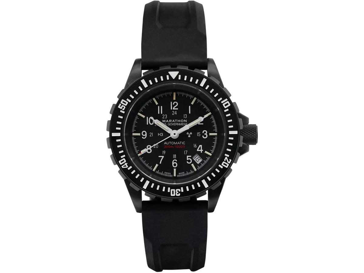 Marathon GSAR Unisex Anthracite Automatic Diver's Watch - US Gov 41mm IP Black Rubber WW194006BK-0030