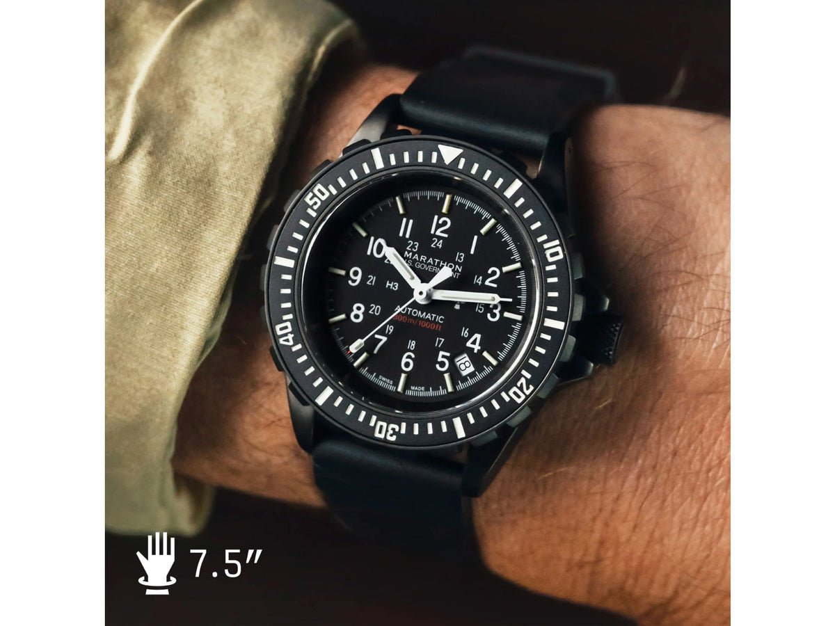 Marathon GSAR Unisex Anthracite Automatic Diver's Watch - US Gov 41mm IP Black Rubber WW194006BK-0030