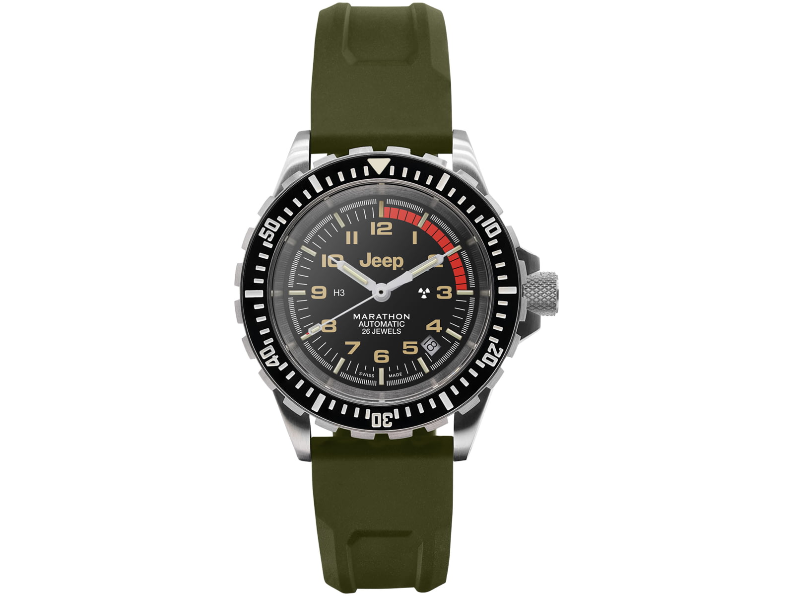 Marathon JEEP GSAR on Rubber OD Green Watch Black 41mm