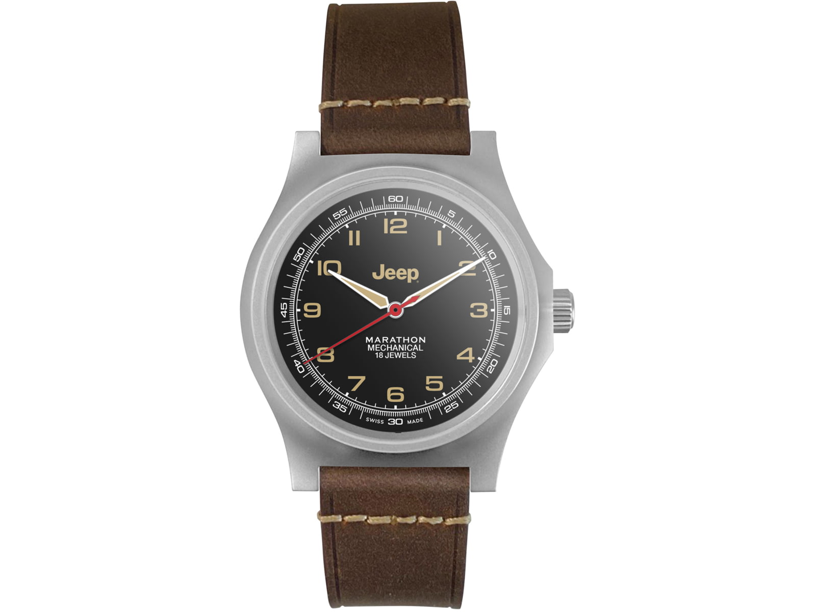 Marathon JEEP SSGPM on Leather Watch Black 41mm WW194033SS-4001