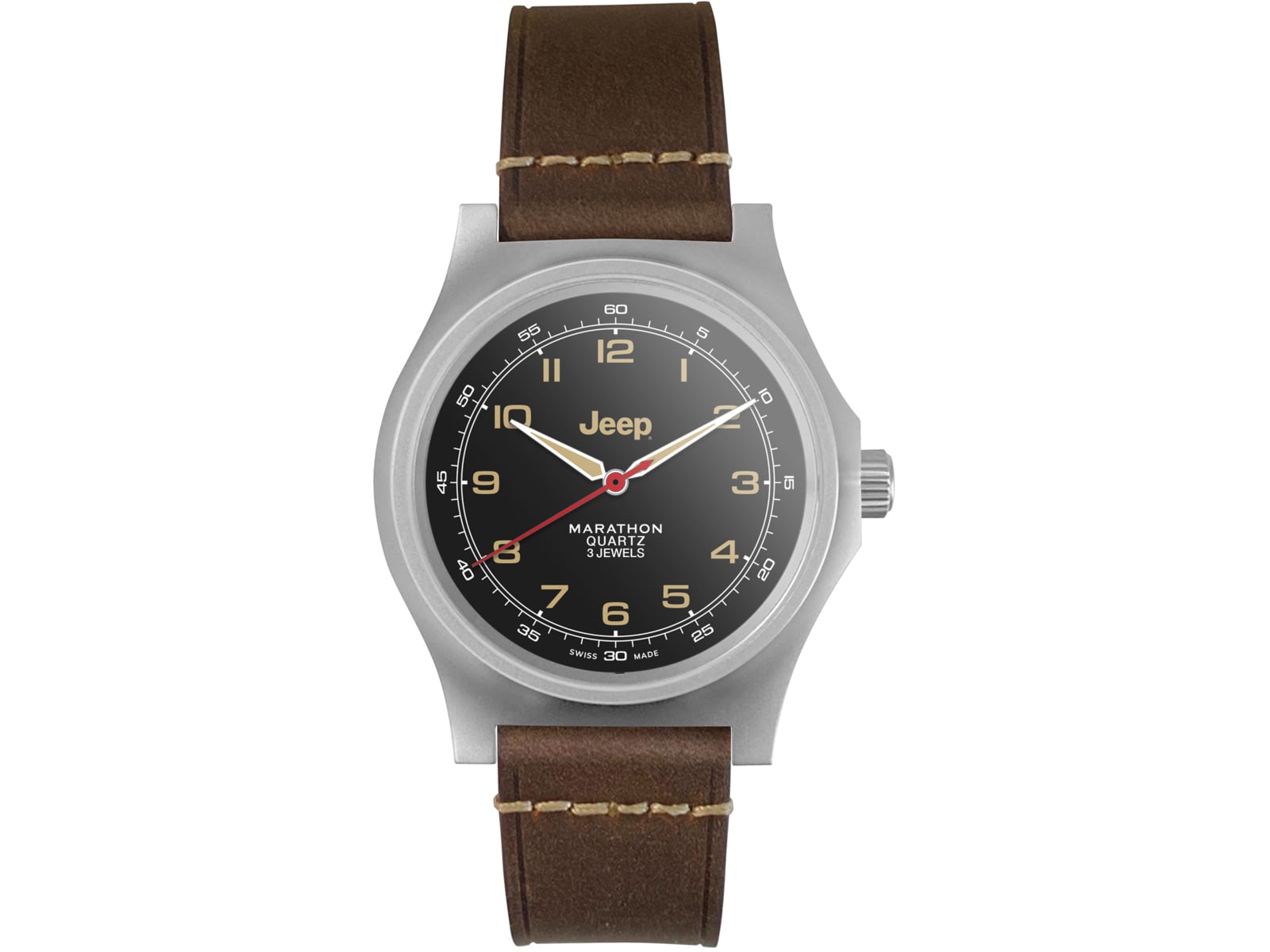 Marathon JEEP SSGPQ on Leather Watch Black 41mm WW194034SS-4001