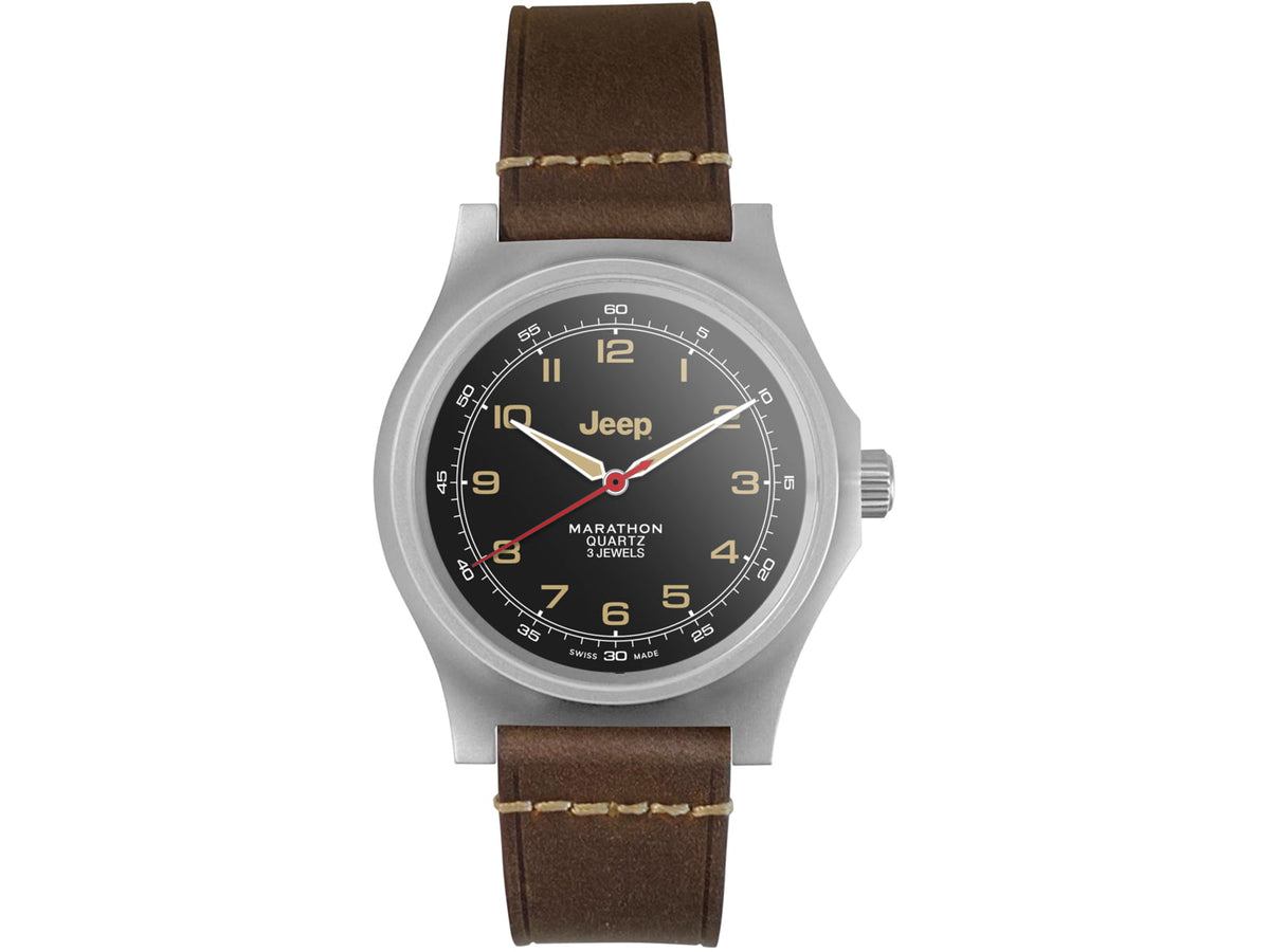 Marathon JEEP SSGPQ on Leather Watch Black 41mm WW194034SS-4001