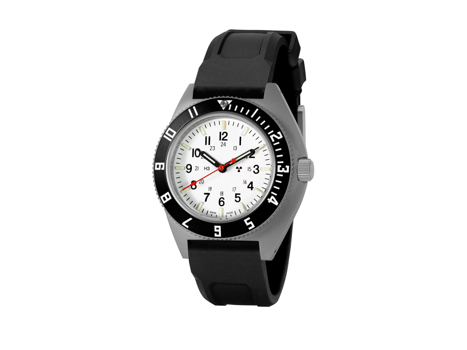 Marathon Rctic Steel Navigator Ssnav On Black 3-Piece Rubber Strap Kit White 41mm