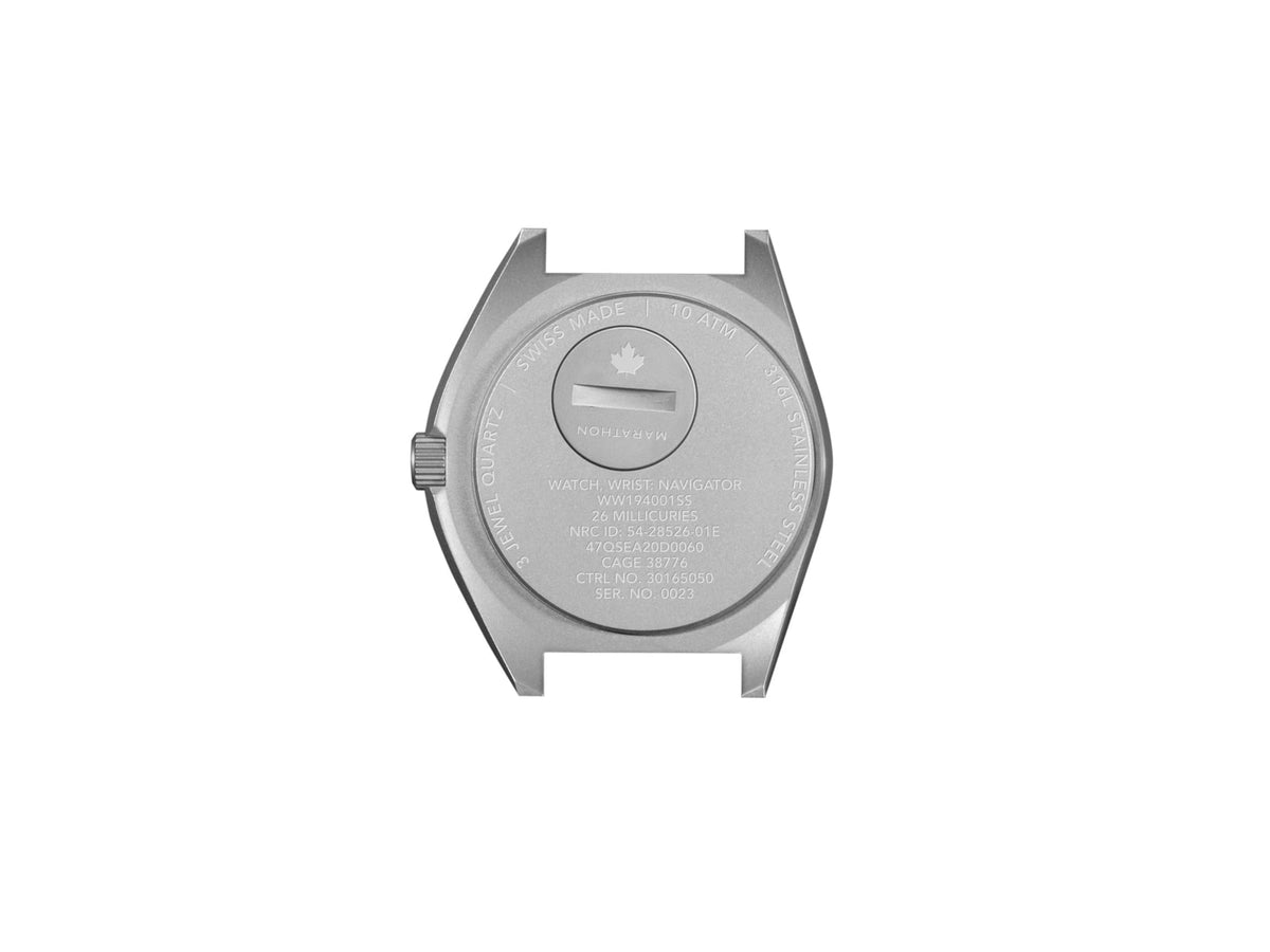 Marathon Rctic Steel Navigator Ssnav On Black 3-Piece Rubber Strap Kit White 41mm