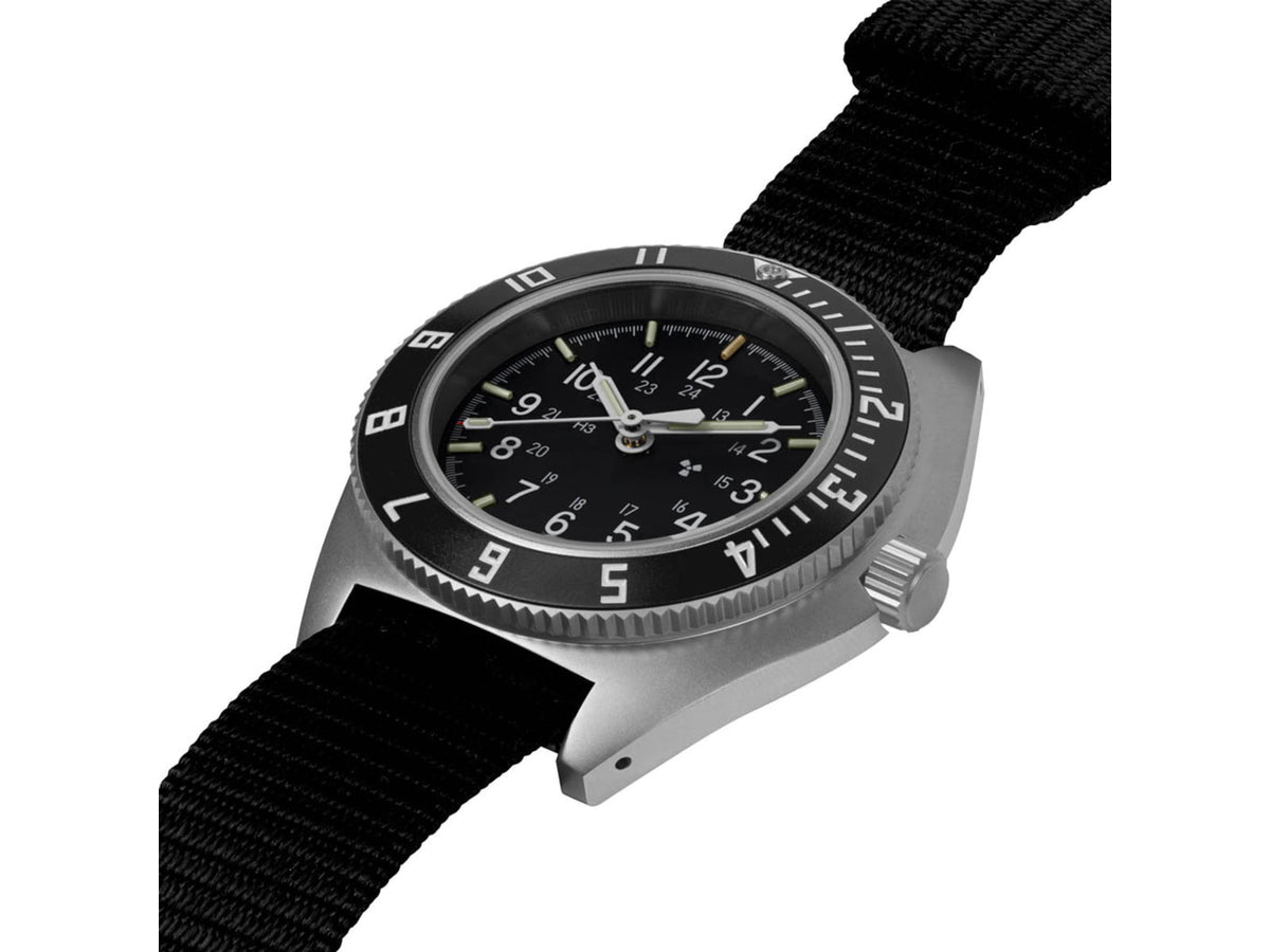 Marathon Sterile Steel Navigator Automatic Unisex Watches 41 mm Sapphire Ballistic Nylon Strap Black
