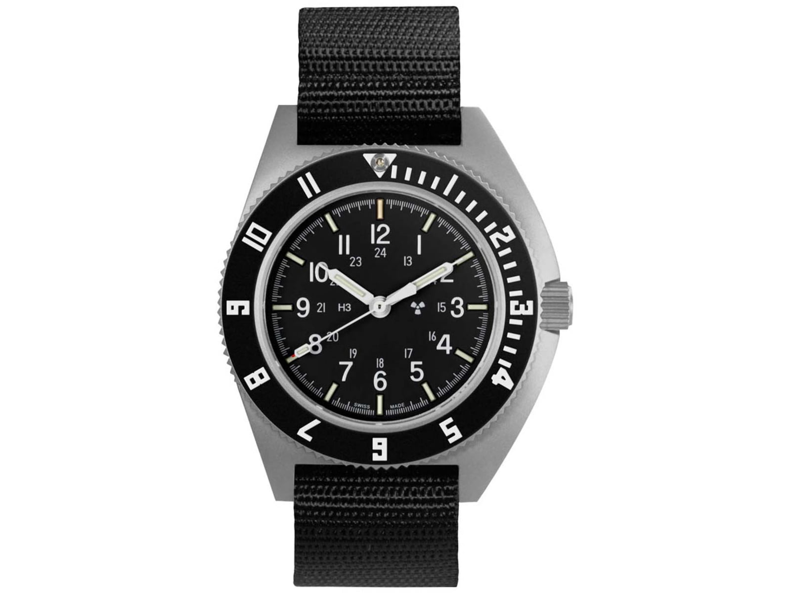 Marathon Sterile Steel Navigator Automatic Unisex Watches 41 mm Sapphire Ballistic Nylon Strap Black