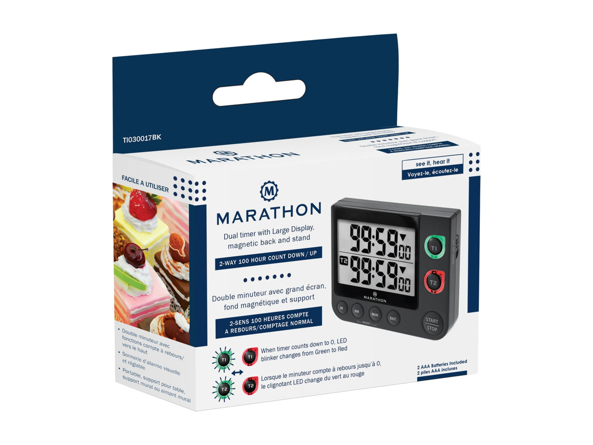 Marathon 100 Hour Dual Timer Black TI030017-BK