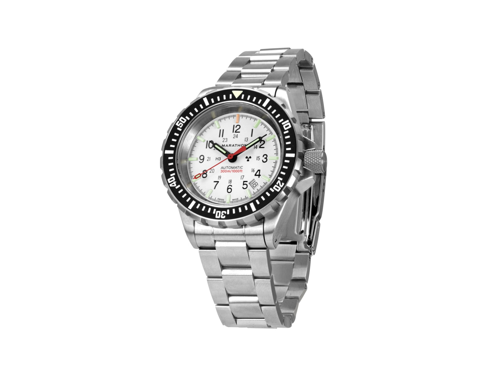 Marathon Arctic Edition Large Divers Automatic Watches NGM Marathon Logo Bracelet White Dial 41mm Diameter / 14mm Thickness