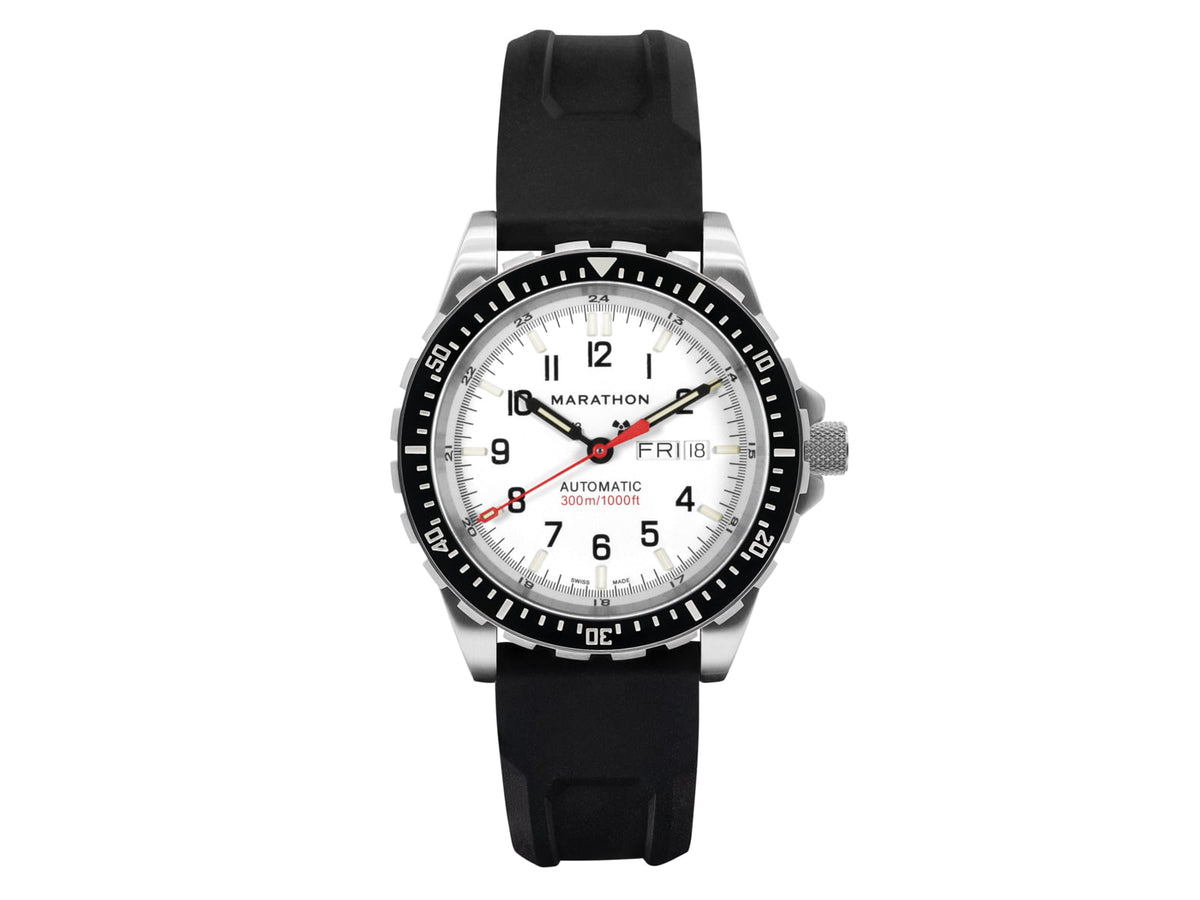 Marathon Arctic JDD w/3pc Black Rubber Strap White 46 mm