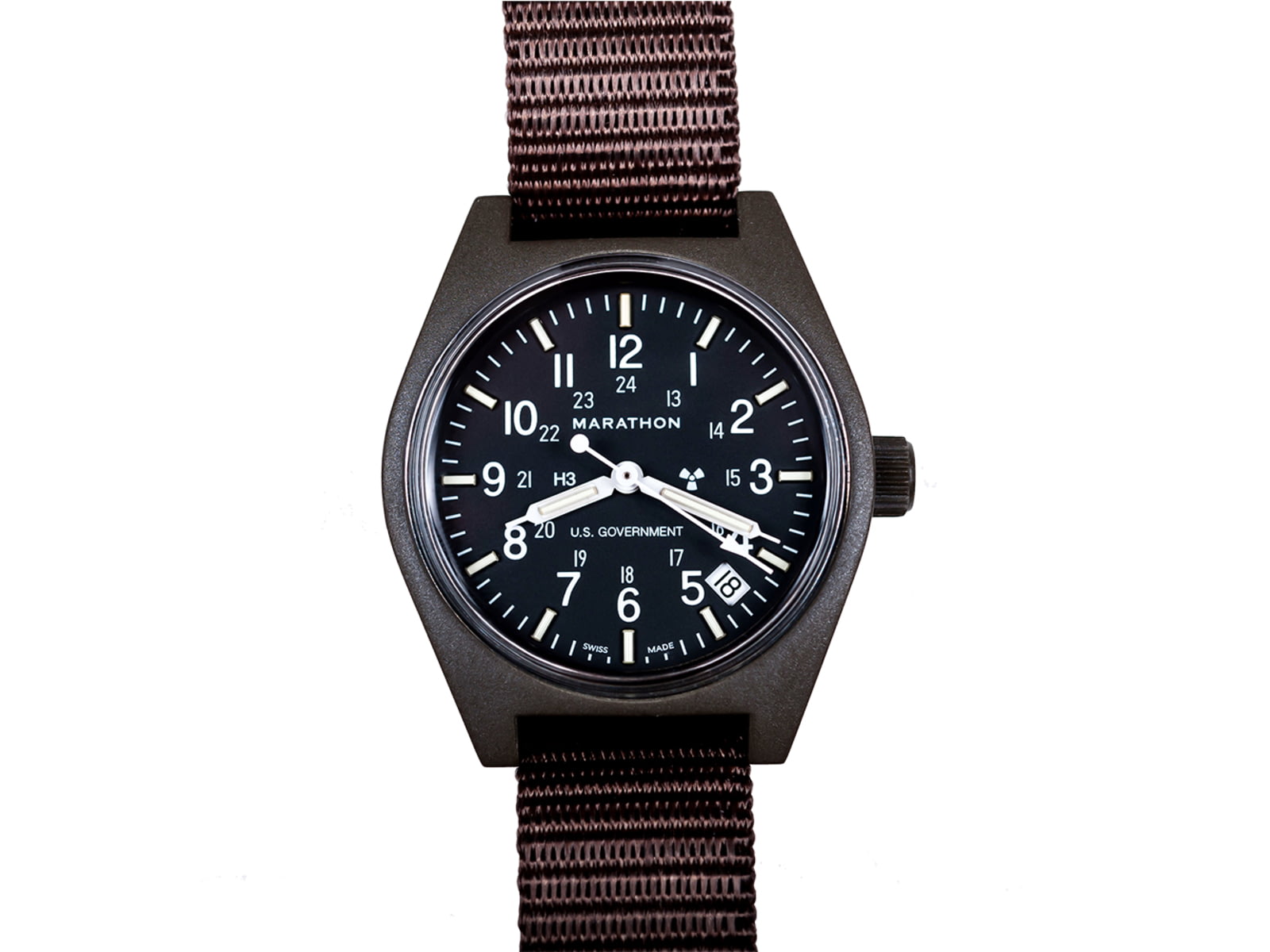 Marathon General Purpose Quartz Wristwatch w/Date and Tritium GPQ Sage GreenWW194015SG-0003