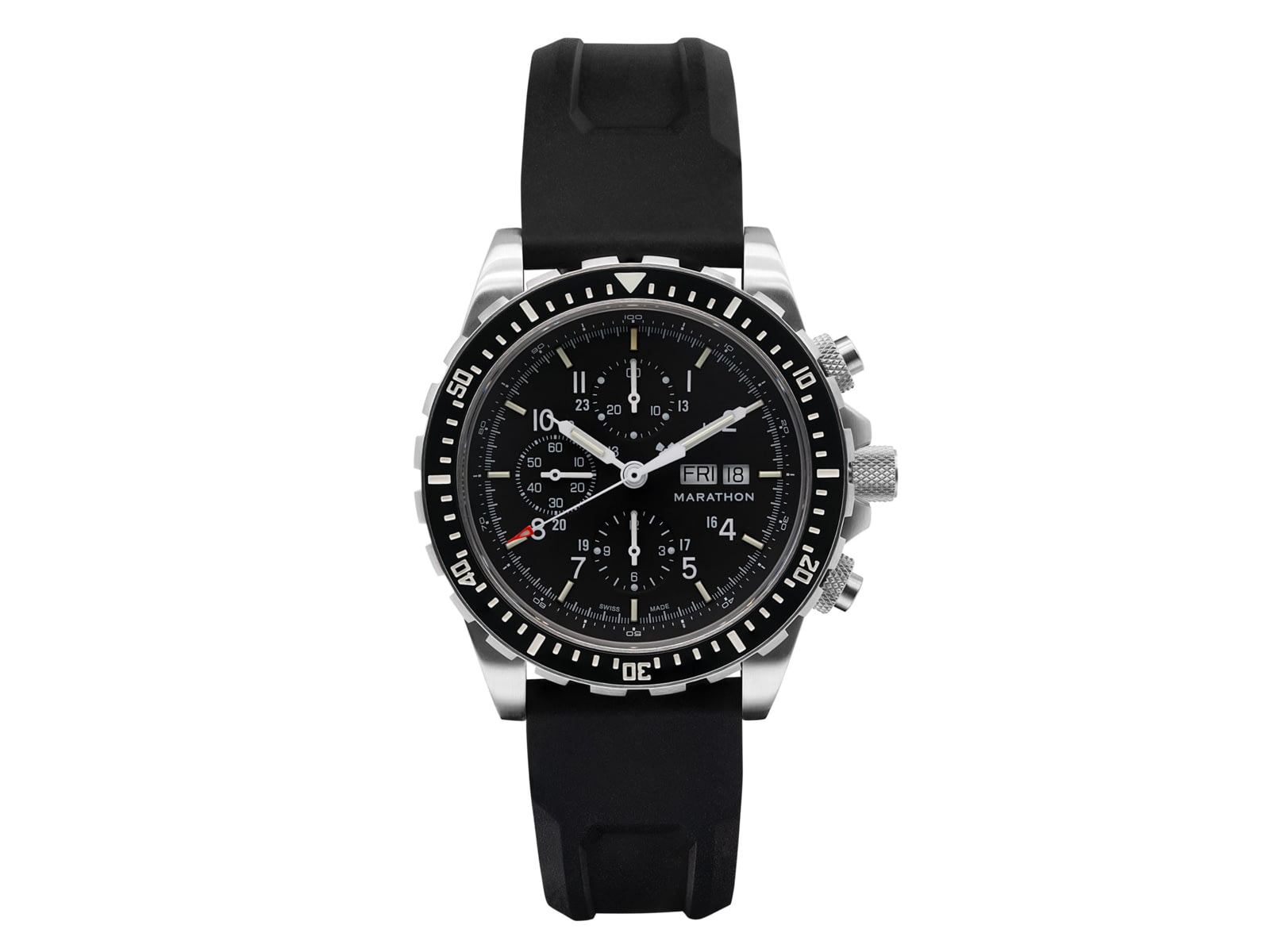 Marathon Search and Rescue Pilots Automatic Chronograph Wristwatch CSAR Black NSN 6645-01-544-0408 WW194014SS-0130
