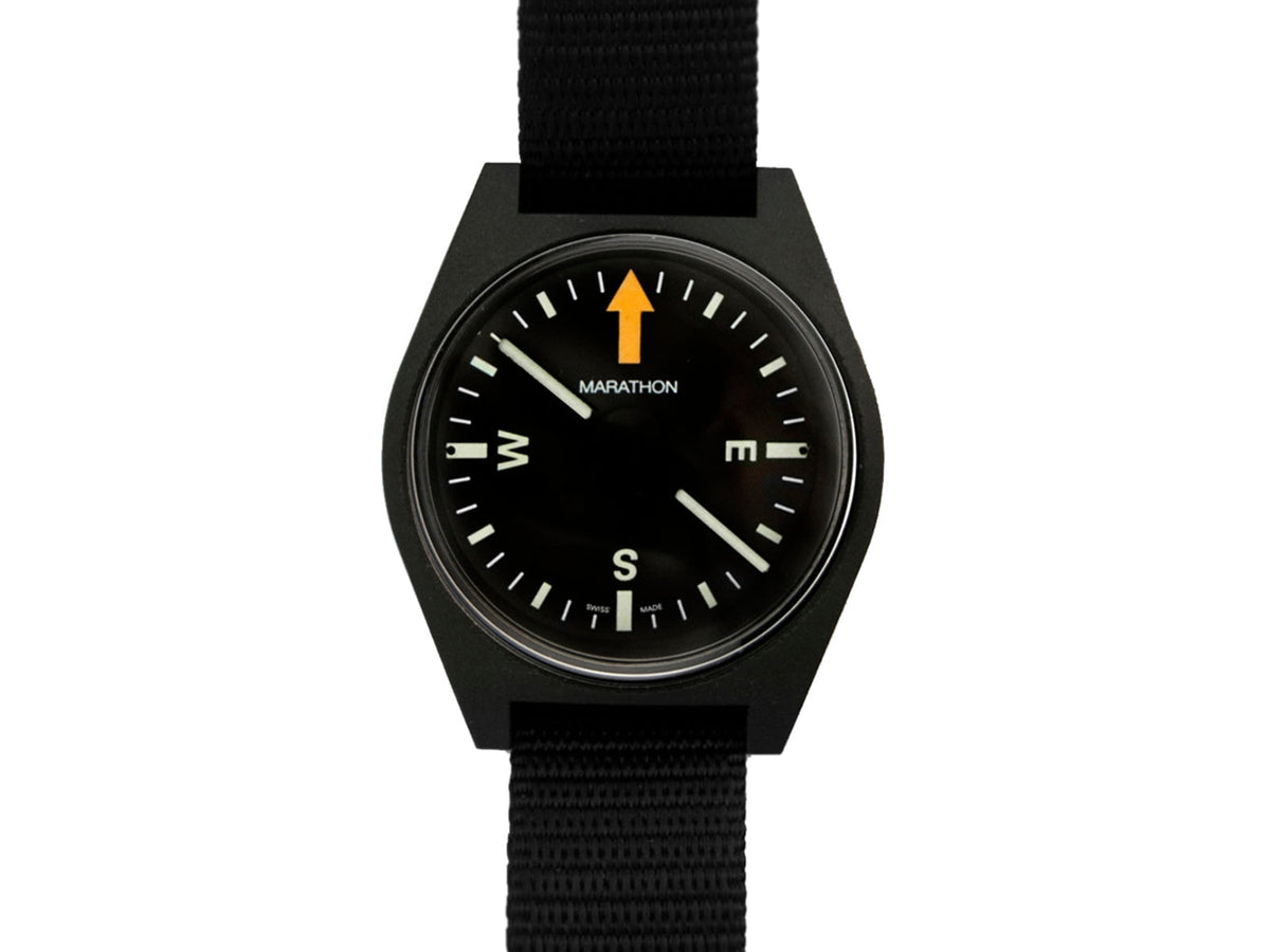 Marathon Unmounted Glow in the Dark Wrist Compass Black Dial Black Nylon DEFSTAN Strap CO194001