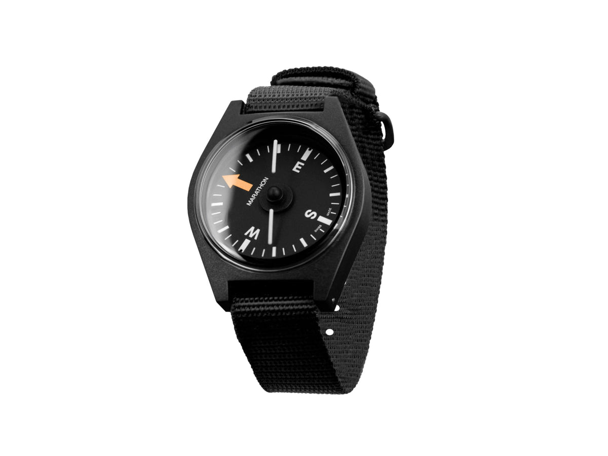 Marathon Unmounted Glow in the Dark Wrist Compass Black Dial Black Nylon DEFSTAN Strap CO194001