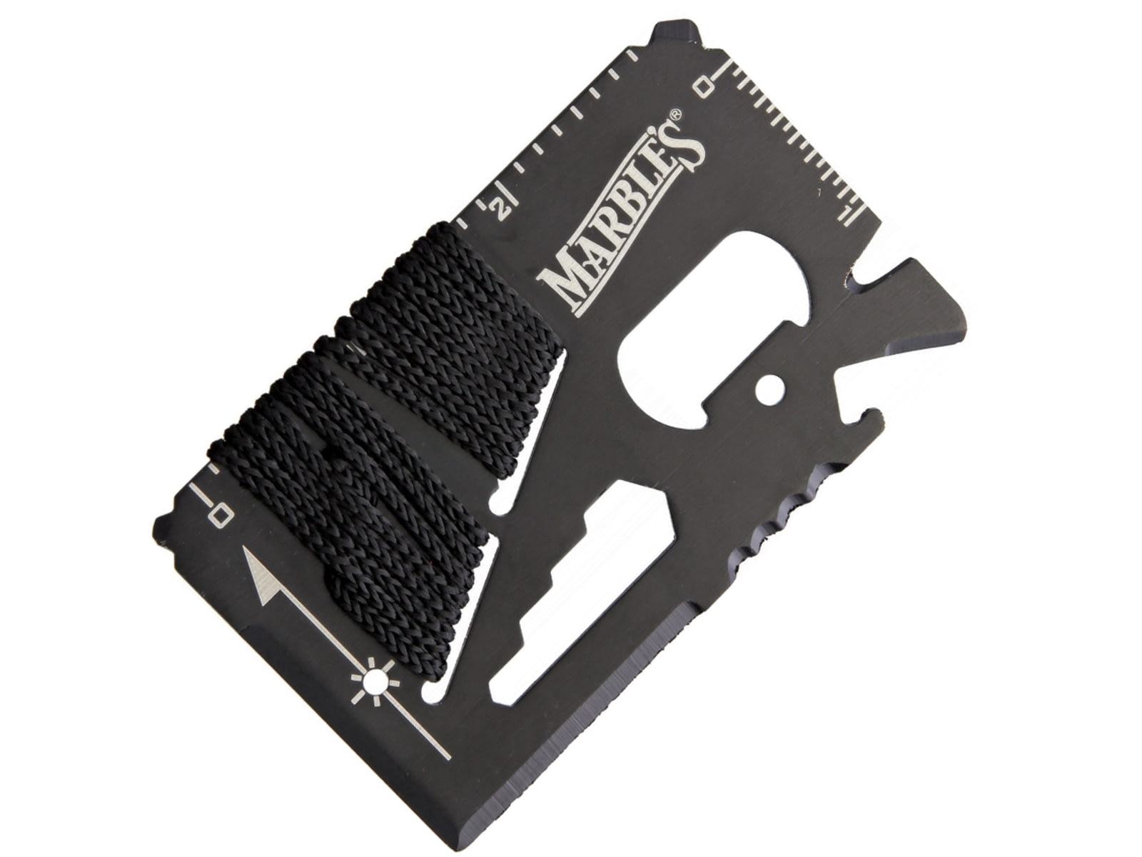 Marbles Survival Card 3.38in X 2.13in X 0.13in Tools Include Metric Ruler L Ruler L Bottle Opener L Hex/Bit Driver L Screwdriver Tip L Lanyard Loop L Small Blade BM010738