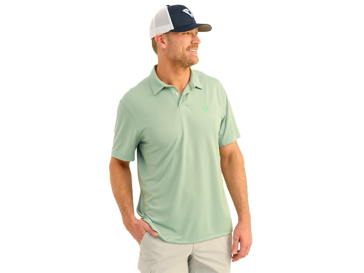 Marolina DBA HUK Huk Icon Polo Short Sleeve Shirt Fog Green S H1200639-315-S