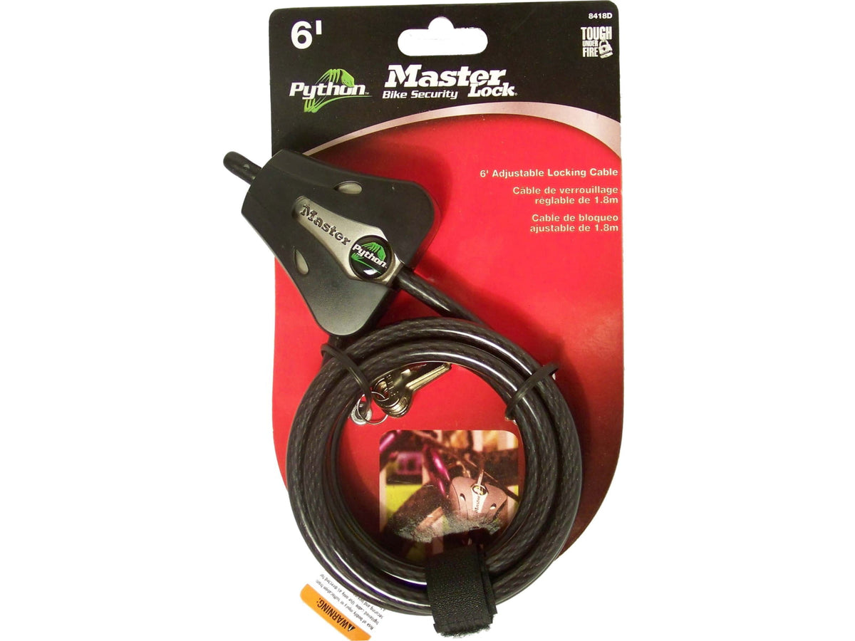 Master Lock Python Security Cable 5/16in Case of 6 Black 2489