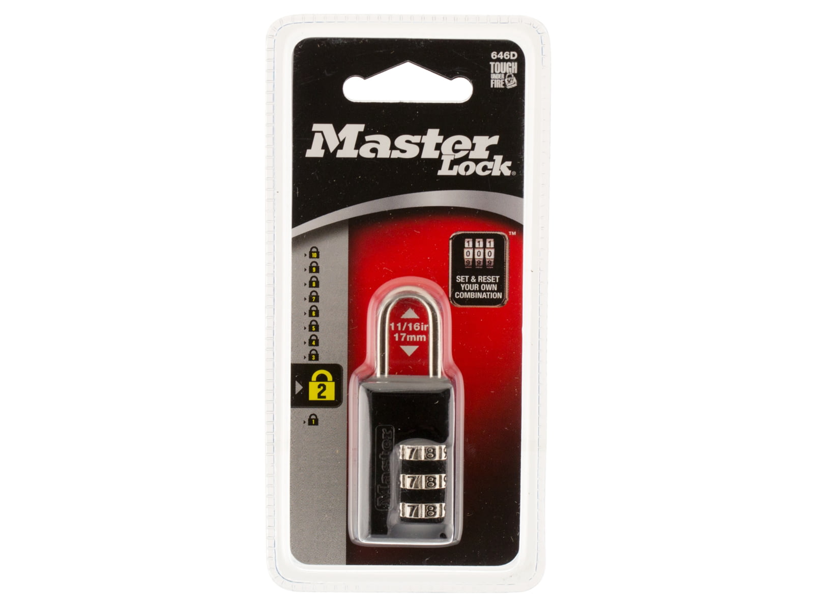 Master Lock 646D Wide Set Combination Lock Black
