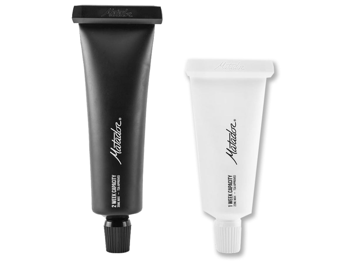 Matador Refillable Toothpaste Tubes - 2-Pack Black/White