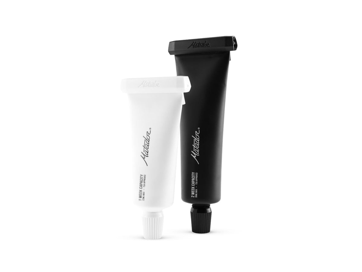 Matador Refillable Toothpaste Tubes - 2-Pack Black/White