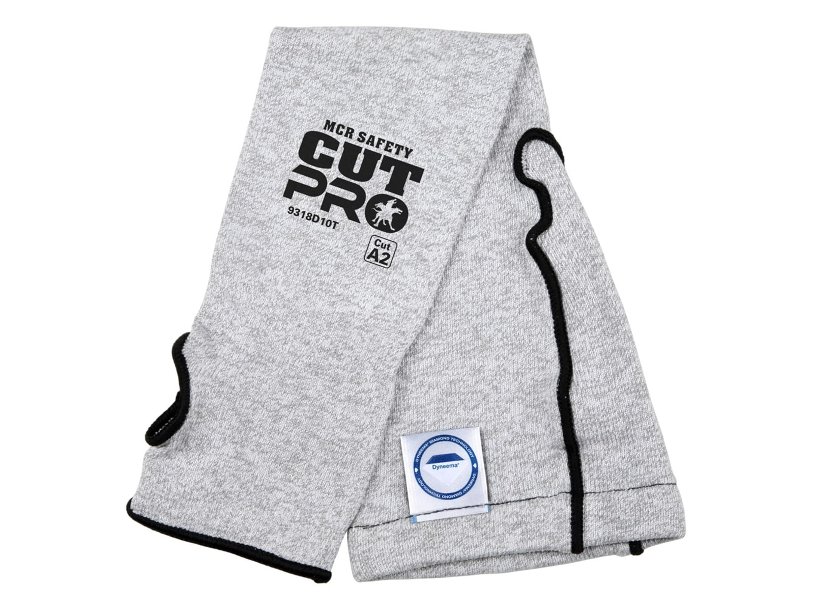 MCR Safety Cut Pro 10 Gauge Dyneema Cut Resistant Sleeves with Thumbslot 18in Length Upper Arm Gusset Gray One Size 9318D10T