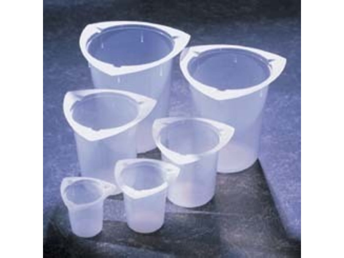 Medegen Medical Tri-Pour Graduated Disposable Beakers Polypropylene PL5930-400 Caps