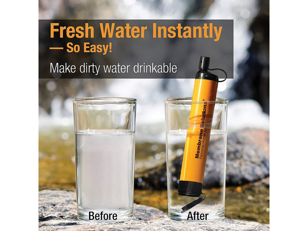Membrane Solutions Water Filter Straw w/ Case Orange OESF006Z