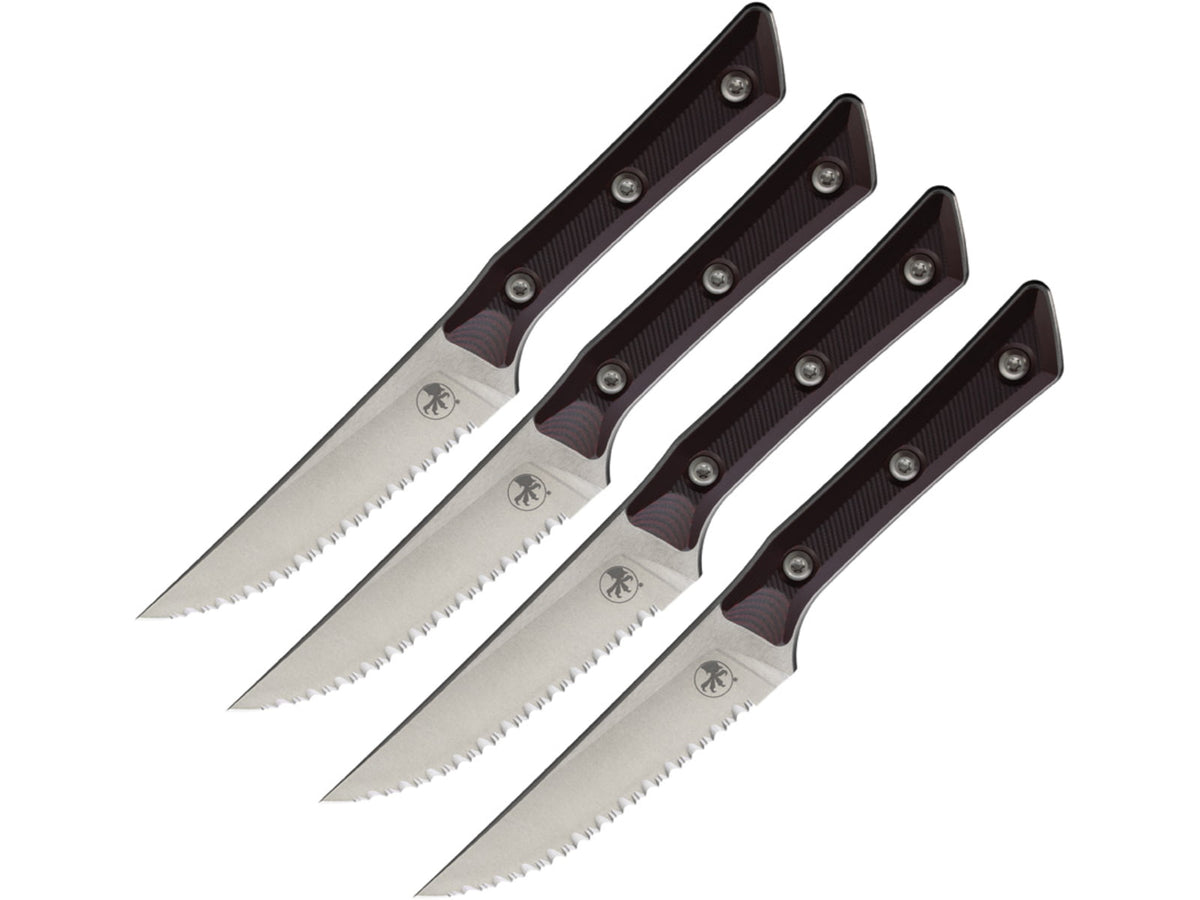 Microtech Steak Knife Set Black Cherry MCT360012SETBC