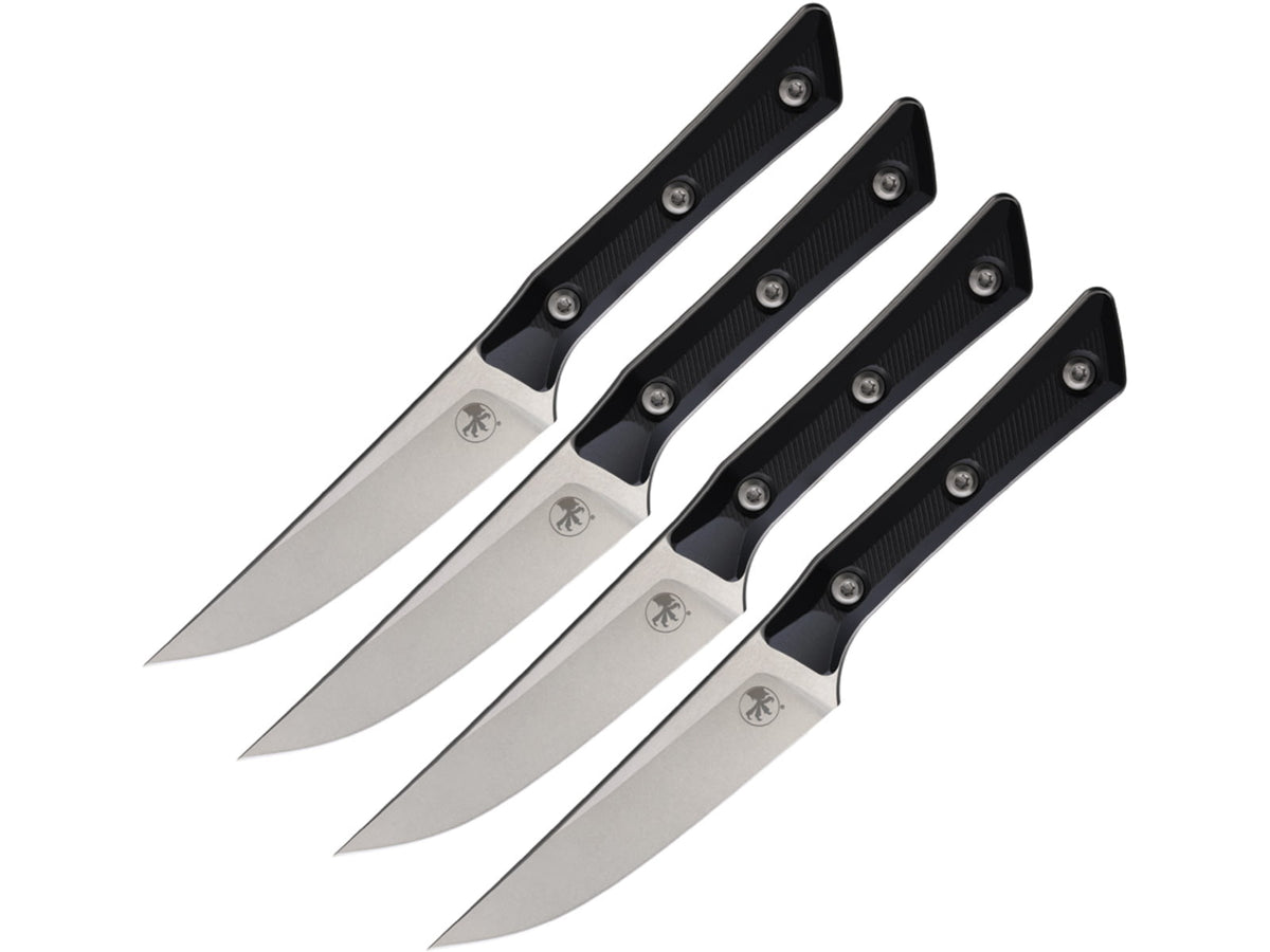 Microtech Steak Knife Set Black G10 MCT360010SETBK