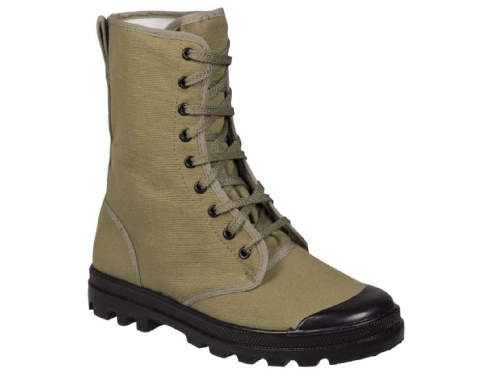 MIL-TEC French Style 9-Hole Canvas Combat Boots - Men's Olive Drab 7
