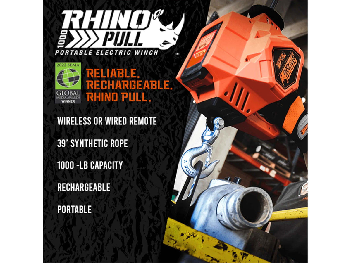 Mile Marker Rhino Pull Winch 1000 lb Portable