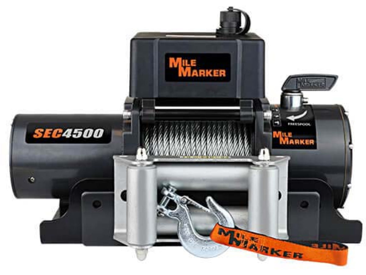 Mile Marker SEC4500 Trailer Winch with Mounting Plate & Strap 76-50115BW