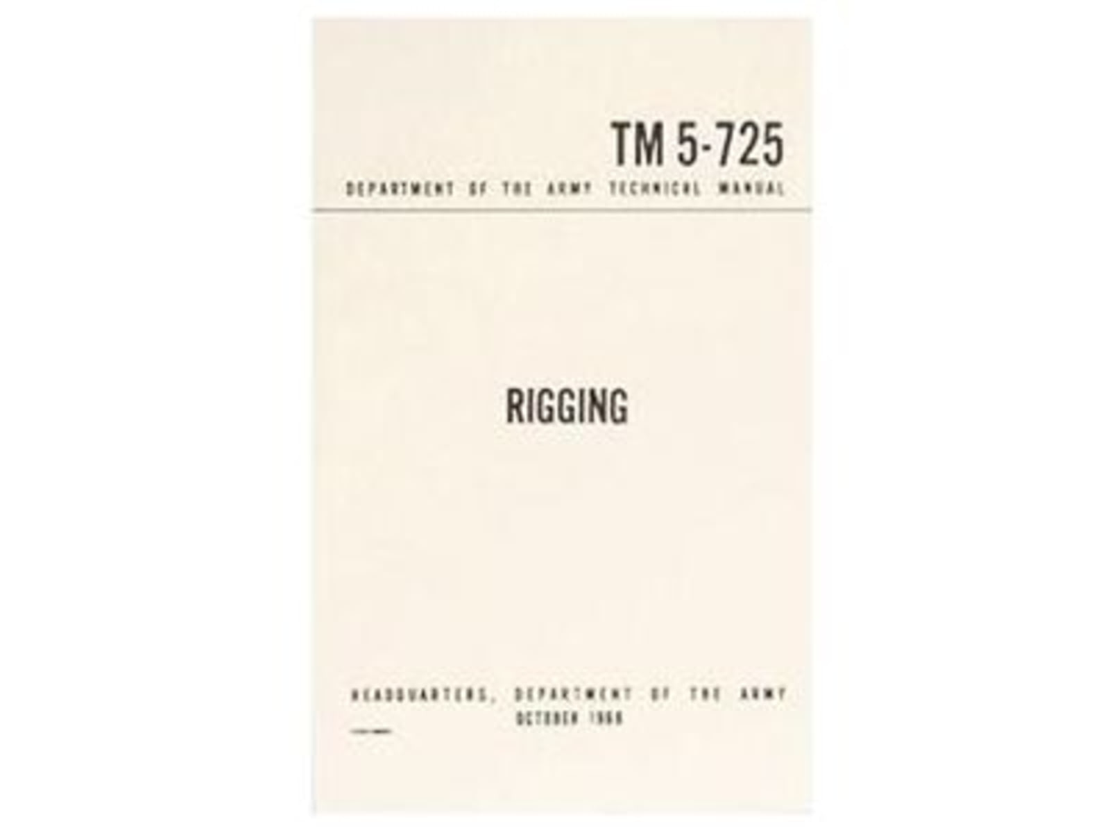 Army Navy Sales Rigging Manual TM 5-725 Brown 5.5 X