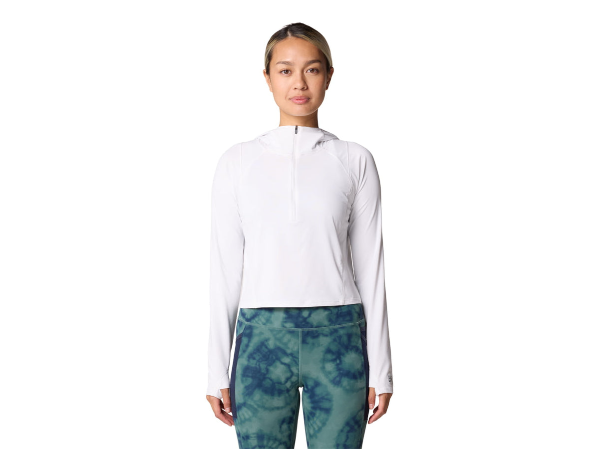Mountain Hardwear Crater Lake Half Zip Crop Hoody - Women's Fogbank