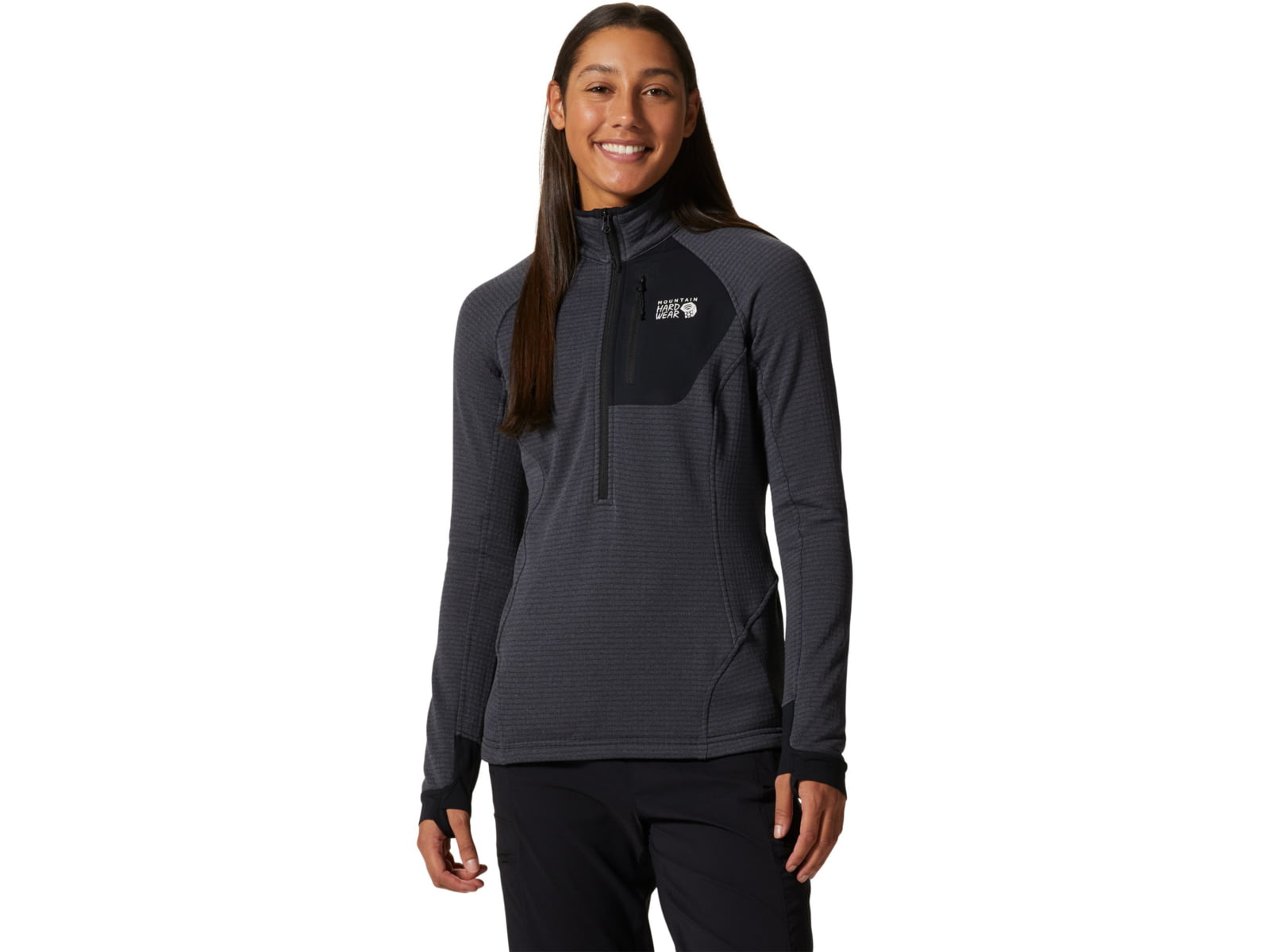 Mountain Hardwear Polartec Power Grid Half Zip Jacket - Women's Blue Slate Heat Large